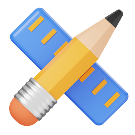 Pencil And Ruler  3D Icon