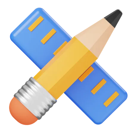 Pencil And Ruler  3D Icon