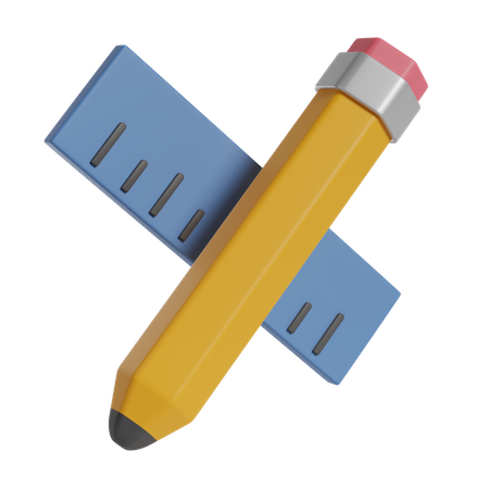 Pencil And Ruler  3D Icon