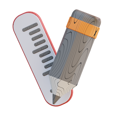 Pencil And Ruler  3D Icon