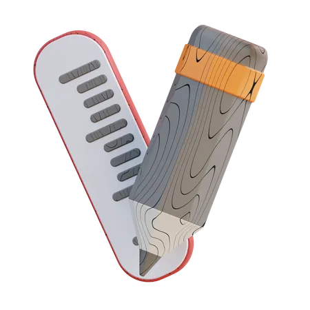 Pencil And Ruler  3D Icon