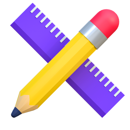 Pencil And Ruler  3D Icon