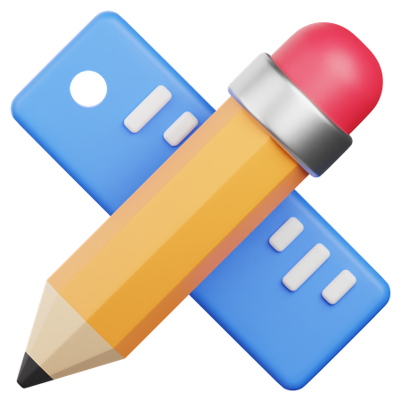 Pencil And Ruler  3D Icon