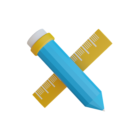 Pencil And Ruler  3D Icon