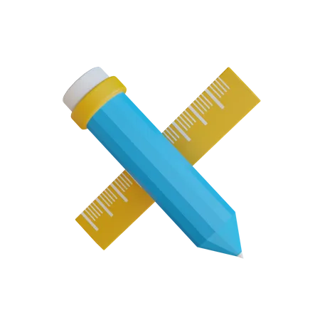 Pencil And Ruler  3D Icon