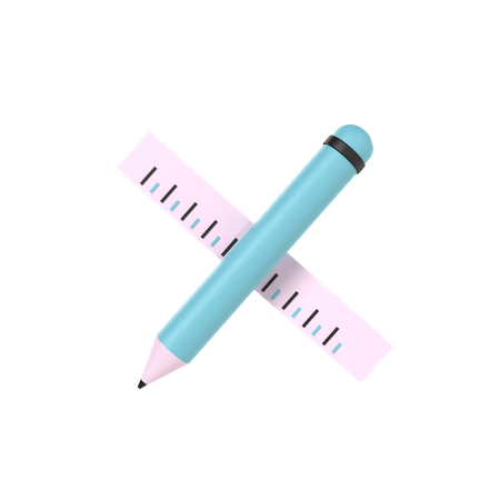 Pencil And Ruler  3D Icon