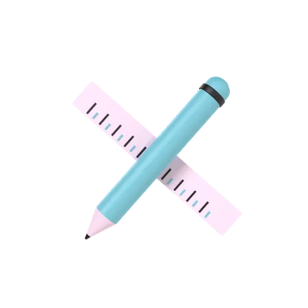 Pencil And Ruler  3D Icon