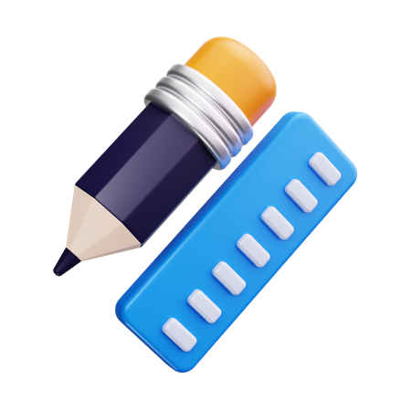 Pencil And Ruler  3D Icon