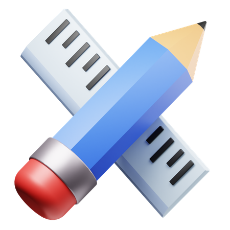 Pencil And Ruler  3D Icon