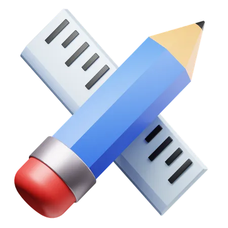 Pencil And Ruler  3D Icon