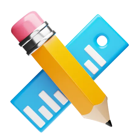 Pencil And Ruler  3D Icon