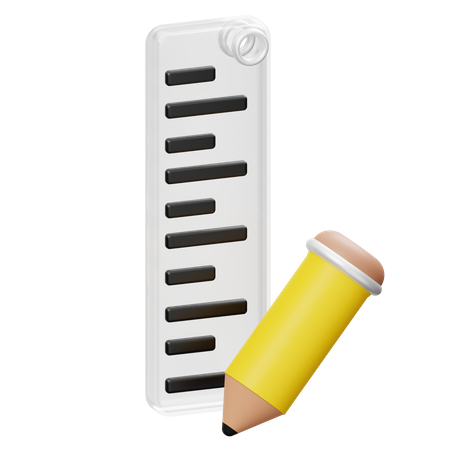 Pencil And Ruler  3D Icon