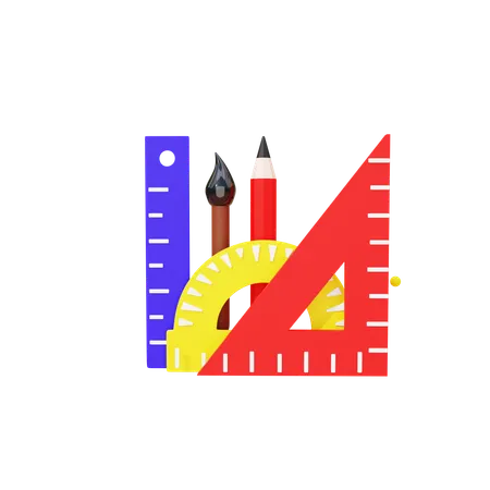 Pencil And Ruler  3D Icon