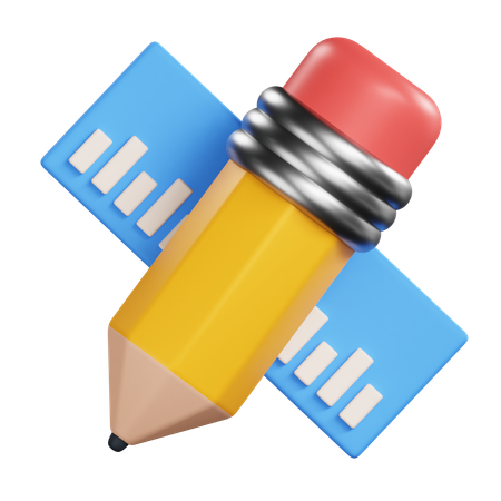 Pencil And Ruler  3D Icon