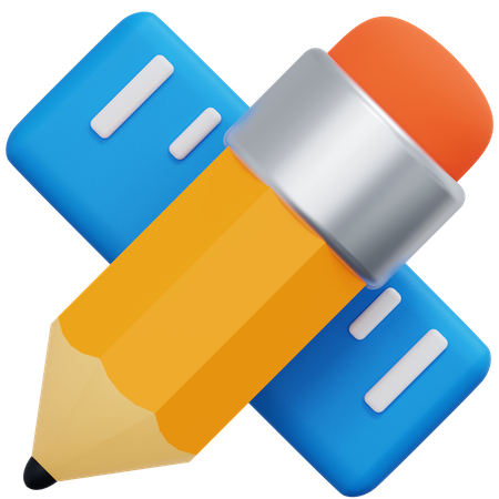 Pencil And Ruler  3D Icon