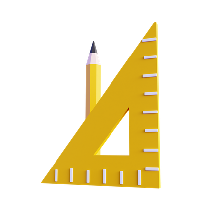 Pencil And Ruler  3D Icon