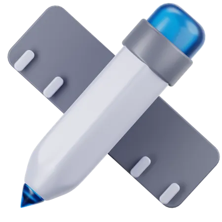 Pencil and Ruller  3D Icon