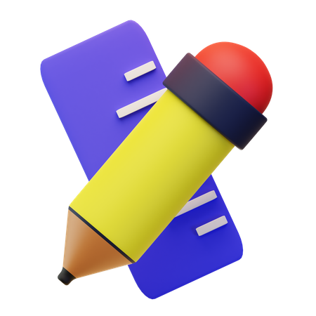 Pencil And Ruller  3D Icon