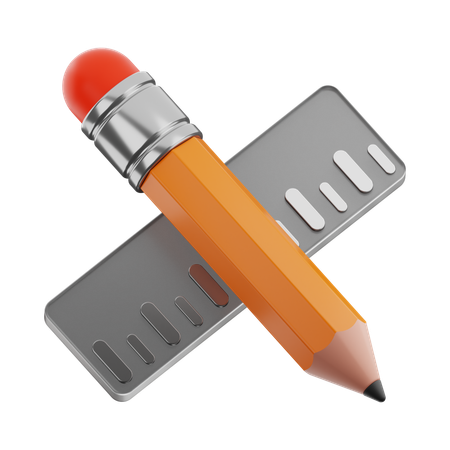Pencil And Scale  3D Icon