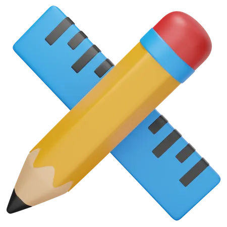 Pencil And Scale  3D Icon