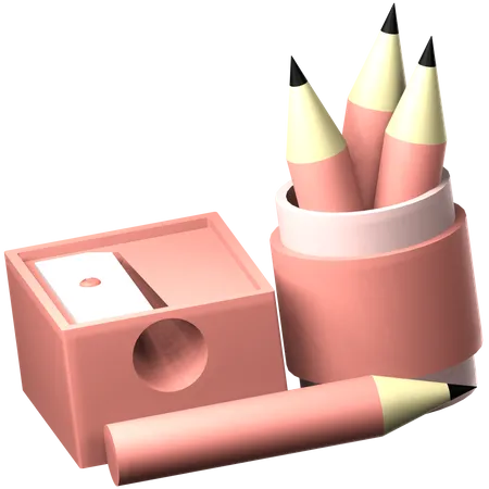 Pencil And Sharpener  3D Icon