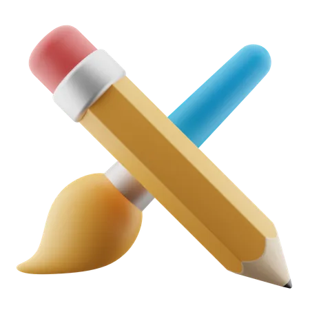 Pencil Brush  3D Icon