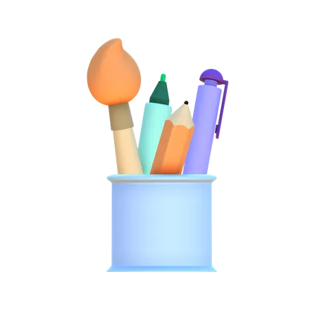 Pencil Case  3D Illustration