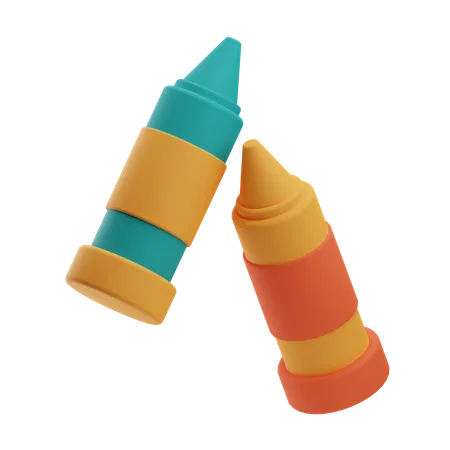 Pencil Crayons  3D Icon