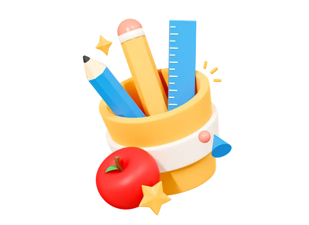 Pencil Cup  3D Icon