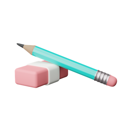 Pencil Eraser 3D Icon