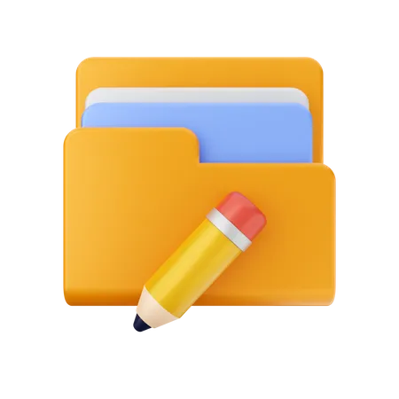 Pencil Folder  3D Icon