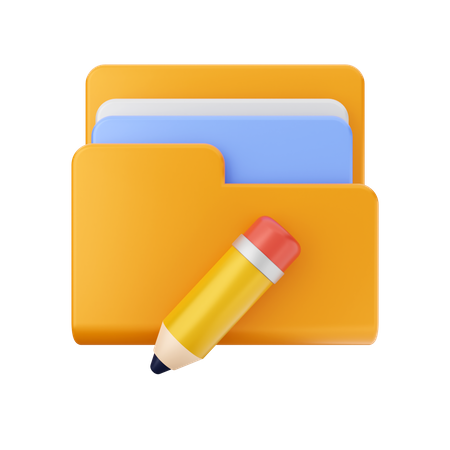 Pencil Folder 3D Icon