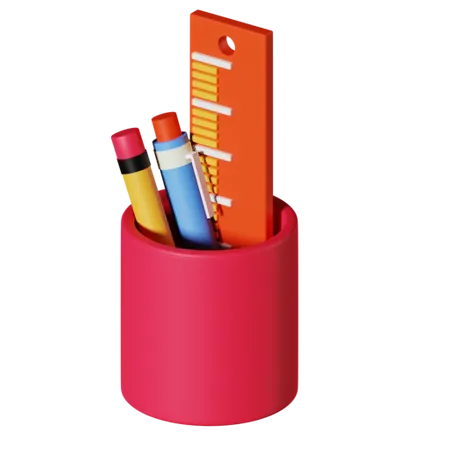 Pencil holder 3D Illustration