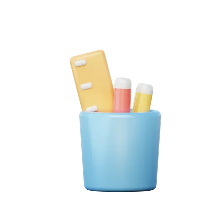 Pencil Holder  3D Illustration