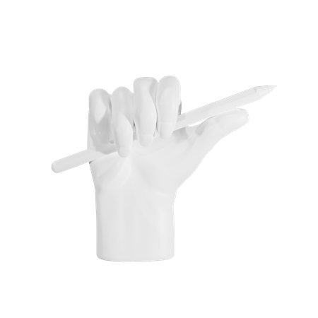 Pencil Holding Gesture  3D Illustration