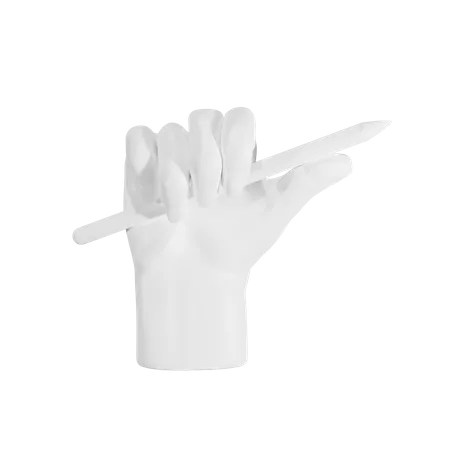 Pencil Holding Gesture  3D Illustration