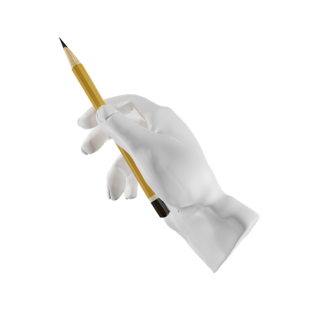 Pencil Holding Gesture 3D Illustration