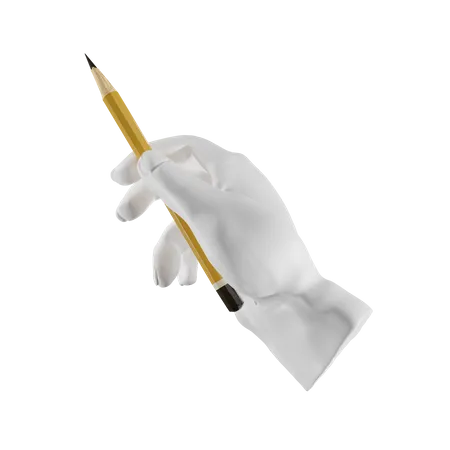 Pencil Holding Gesture  3D Illustration