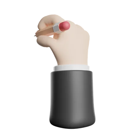 Pencil Holding Hand Gesture  3D Illustration