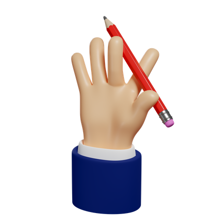 Pencil In Hand  3D Illustration