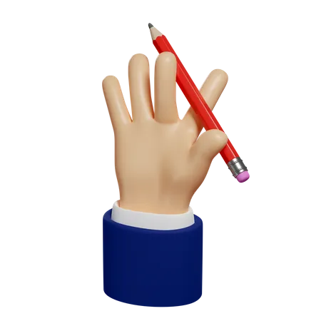 Pencil In Hand  3D Illustration