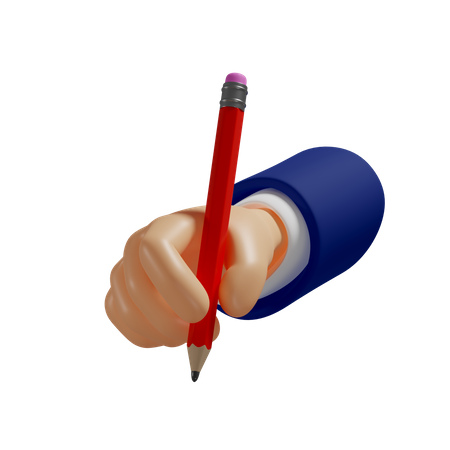 Pencil In Hand  3D Illustration