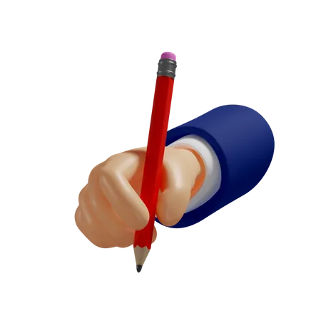 Pencil In Hand  3D Illustration