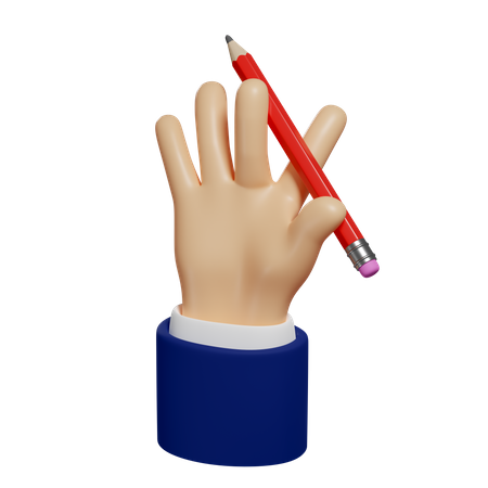 Pencil In Hand 3D Illustration
