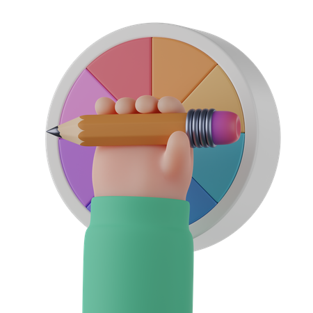 Pencil In Hand  3D Icon