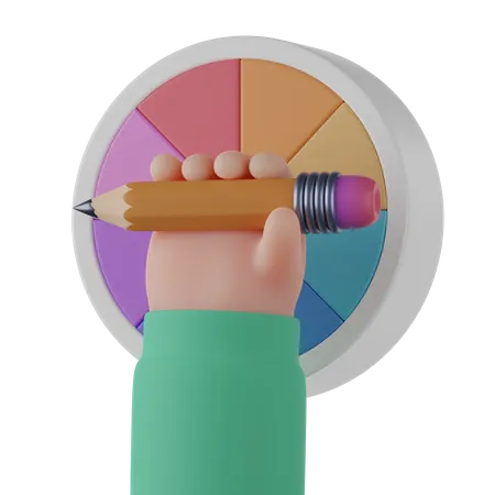 Pencil In Hand  3D Icon