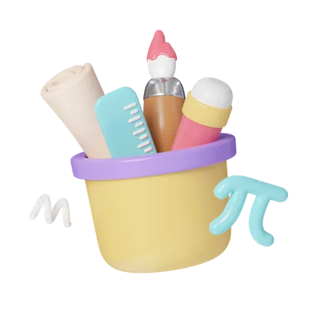 Back To School Tools Kit For Education 3 D Icons Back To School 3 D Rendering Illustration 3D Icon