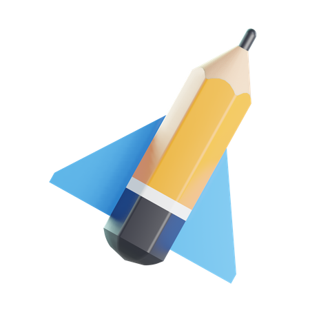 Pencil Rocket  3D Icon