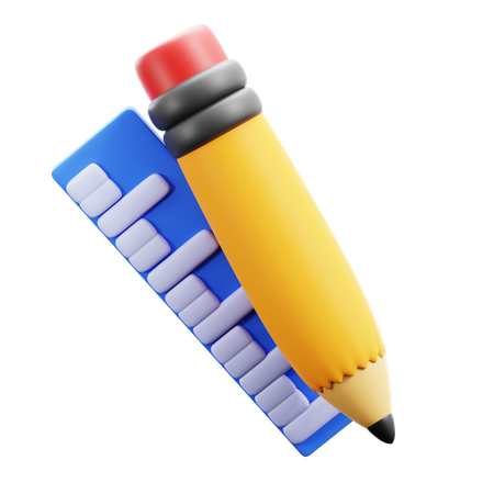 Pencil Ruler  3D Icon