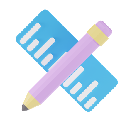 Pencil Ruler  3D Icon